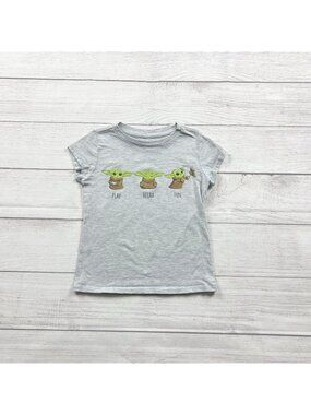 Star Wars Mad Engine Girls Baby Yoda Graphic T-Shirt Play Relax Fun XS 4-5